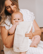 Little Fishies Gauze Burping Cloth Bundle – 3 Pack – Seafoam / Peach Fuzz / Natural