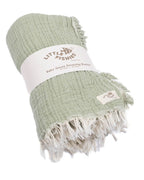 Little Fishies Gauze Receiving Blanket – Warm Taupe