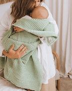 Little Fishies Waffle Blanket – Peach Fuzz