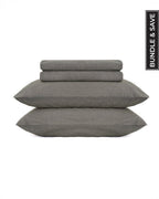 Classic Micro Twill Stripe Melange Sheet Set Steel Grey