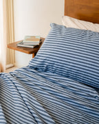 Classic Micro Twill Stripe Melange Pillowcase Set Indigo