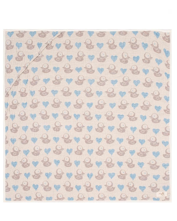 Rainbow Gauze Hooded Blanket Single