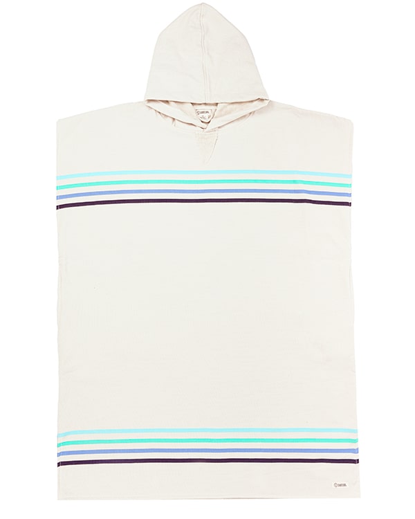 Classic Stripe Hooded Poncho – Grey