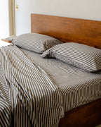 Classic Micro Twill Stripe Melange Sheet Set Steel Grey
