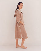 Falta Gauze Hooded Poncho – Warm Taupe