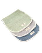 Little Fishies Gauze Burping Cloth Bundle – 3 Pack – Sage / Grey / Navy