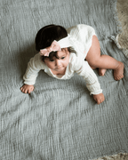 Little Fishies Gauze Receiving Blanket – Grey
