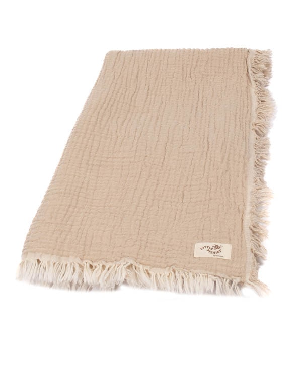 Little Fishies Gauze Receiving Blanket – Beige