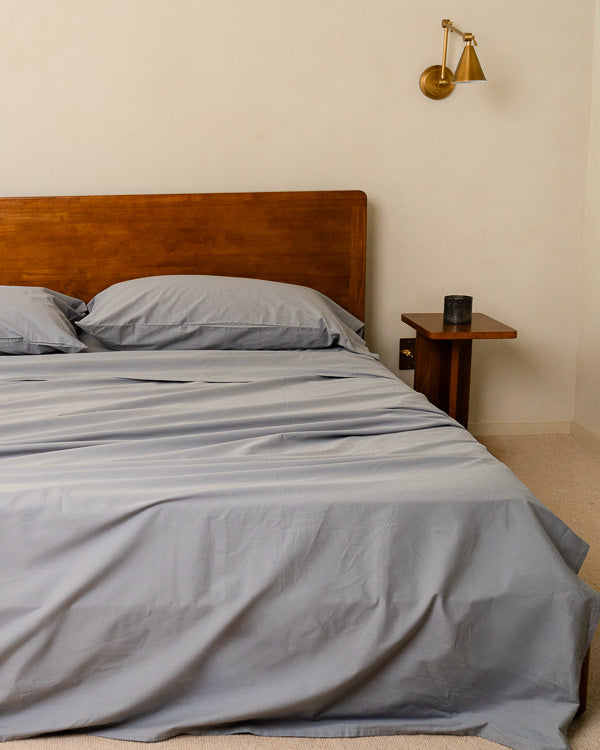 Signature Percale Solid Flat Top Sheet Grey