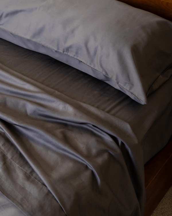 Luxe Sateen Pillowcase Set Steel Grey
