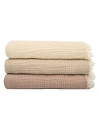 Little Fishies Gauze Receiving Blanket Set – 3 Pack – Natural / Beige / Warm Taupe