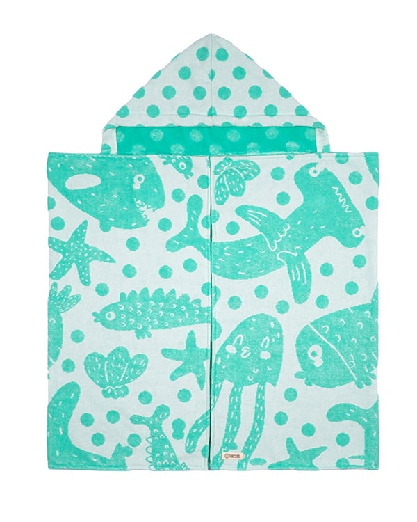 Swirl Turtle Hooded Kids Bath Towel