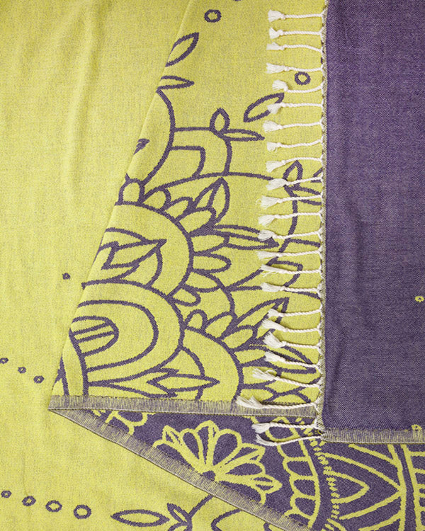 Grape Flower Mandala Beach Towel