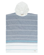 Colorblock Stripe Hooded Poncho Youth – Blue