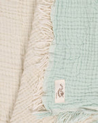 Little Fishies Gauze Receiving Blanket – Seafoam