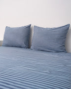 Classic Micro Twill Stripe Melange Pillowcase Set Indigo