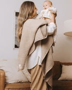Little Fishies Waffle Blanket – Sage