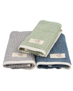 Little Fishies Gauze Burping Cloth Bundle – 3 Pack – Sage / Grey / Navy