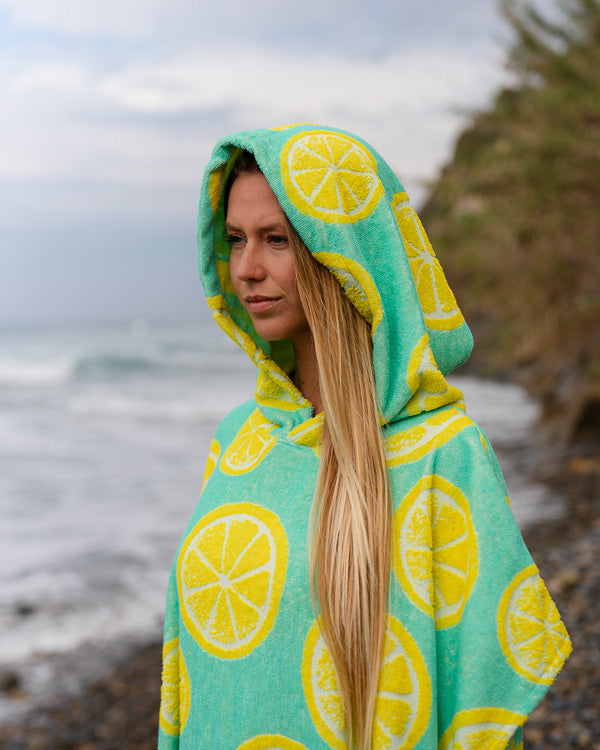 Lemons Hooded Poncho