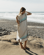 Border Classic Stripe Poncho – Aqua