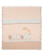 Choo-Choo Train Gauze Receiving Blanket Single with Pouch