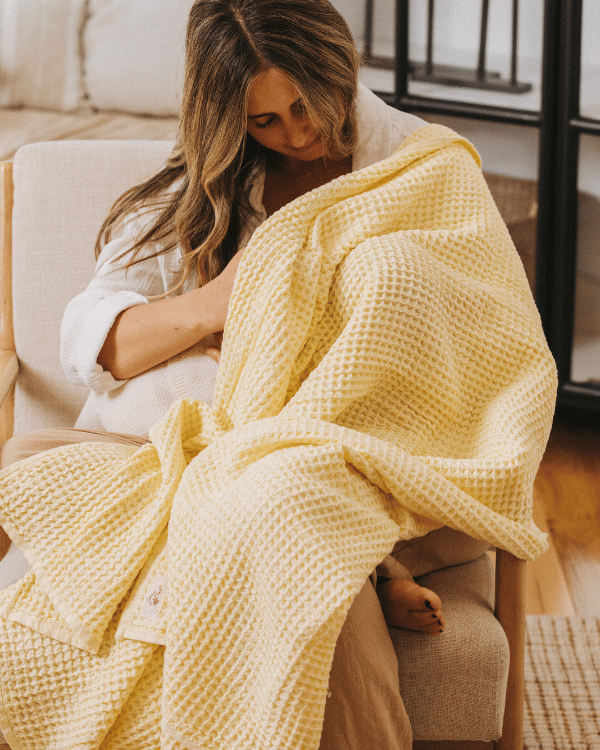 Little Fishies Waffle Blanket – Butter