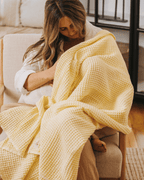 Little Fishies Waffle Blanket – Butter