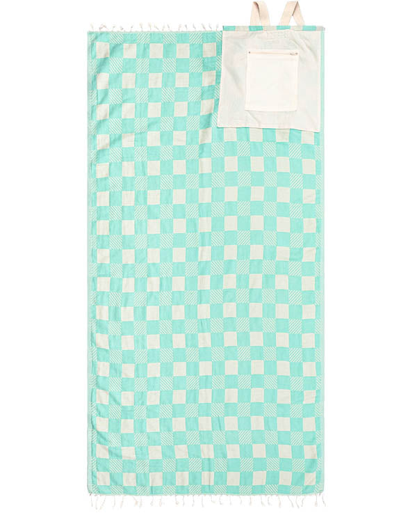Checker Towel Bag – Lime