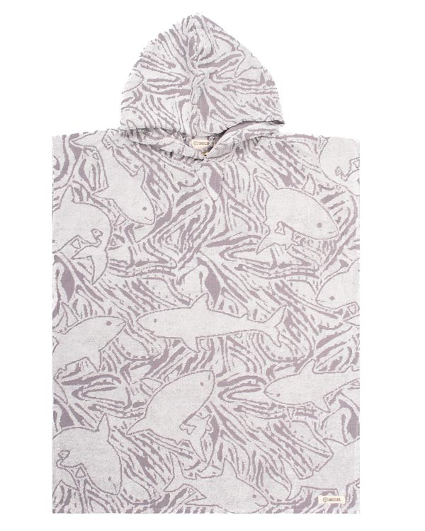 Colorblock Stripe Hooded Poncho Youth – Orange