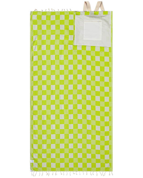 Checker Towel Bag – Coral