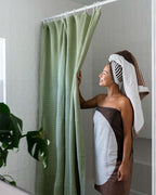 Micro Waffle Shower Curtain – Ivory