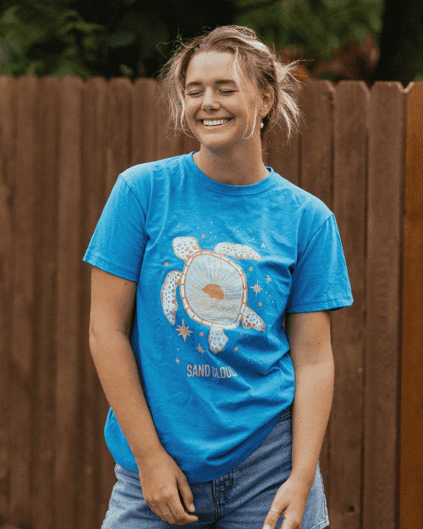 Sunrise Turtle SS Tee – Sapphire Blue