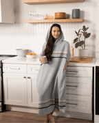 Border Classic Stripe Poncho – Grey