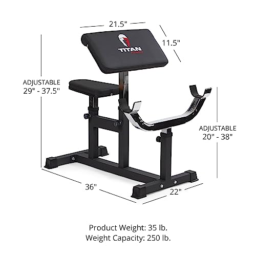Titan Fitness Adjustable Preacher Equipment - UZIS Sports