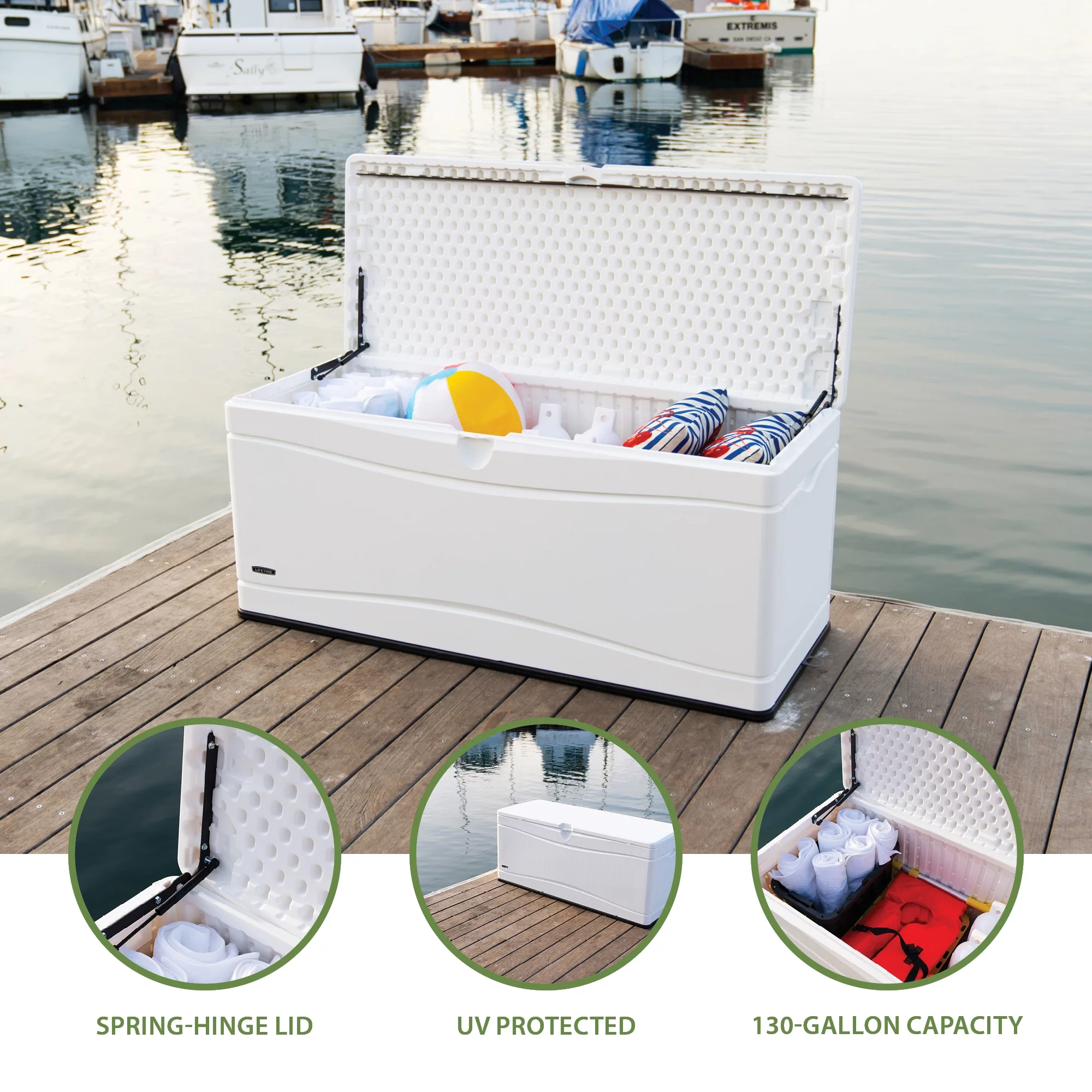 Lifetime Marine Dock Box (130 Gallon), 60348 - UZIS Sports