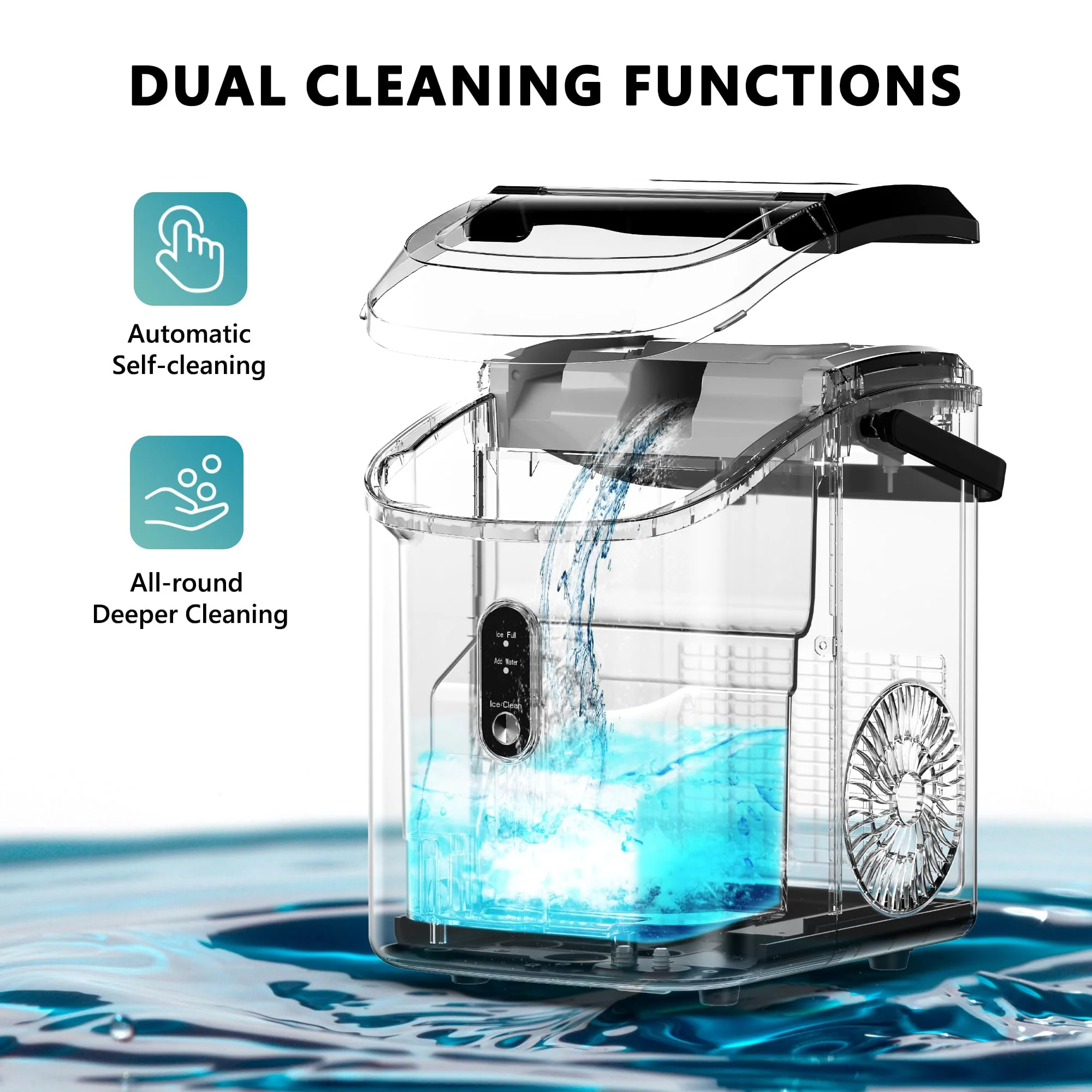 EUHOMY Nugget Ice Maker Countertop with Handle - UZIS Sports