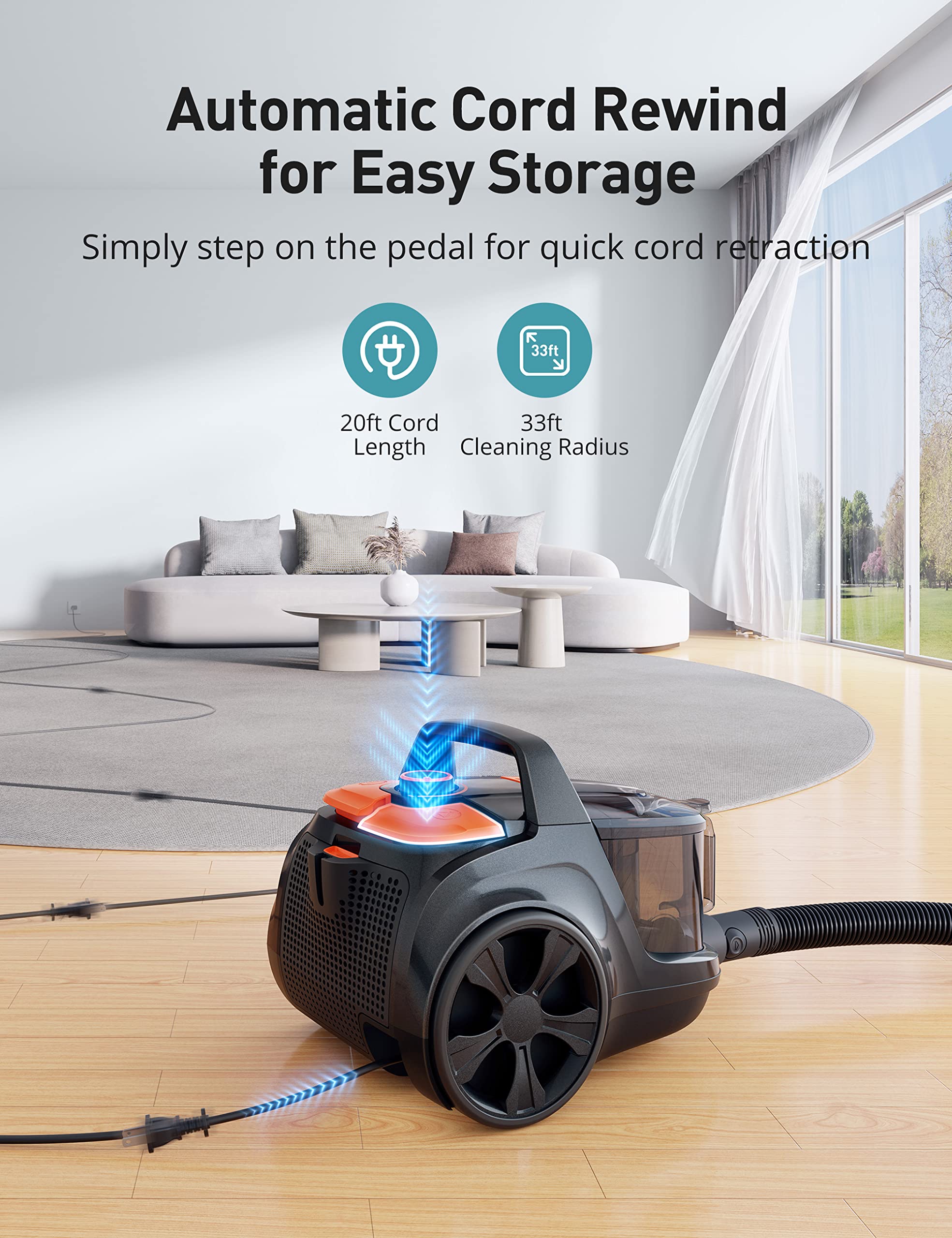 Aspiron 1200W Lightweight Bagless Vacuum Cleaner - UZIS Sports