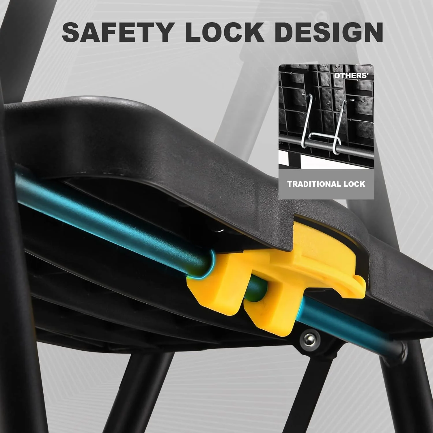 HBTower Folding 5-Step Ladder, 330lbs, with Handrails and Tool Tray and Anti-Slip Pedal, Black - UZIS Sports