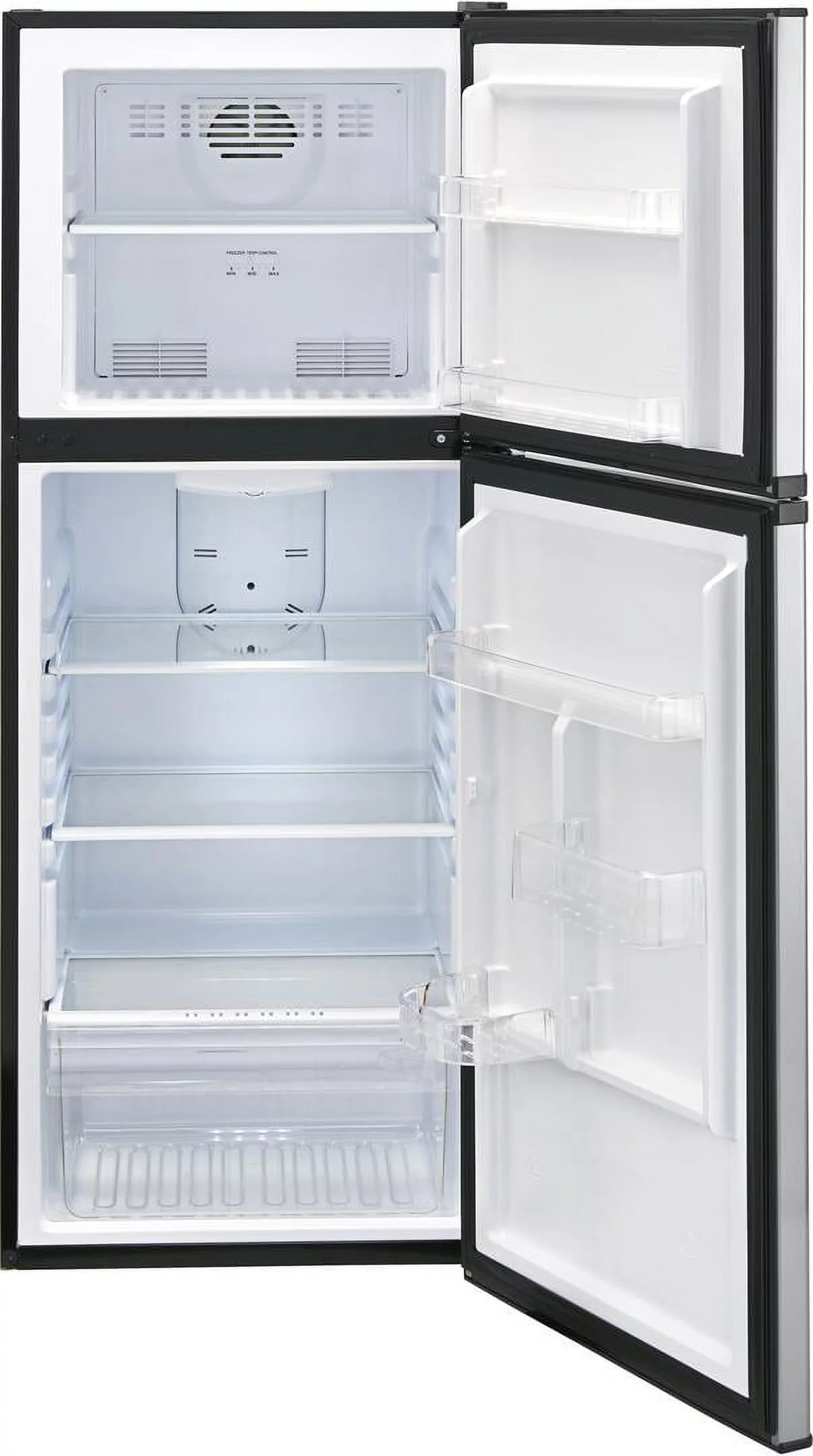 Haier HA10TG21SS 24 Top Freezer Refrigerator with 9.8 cu. ft. Total Capacity Frost-Free and Glass Shelves in Stainless - UZIS Sports