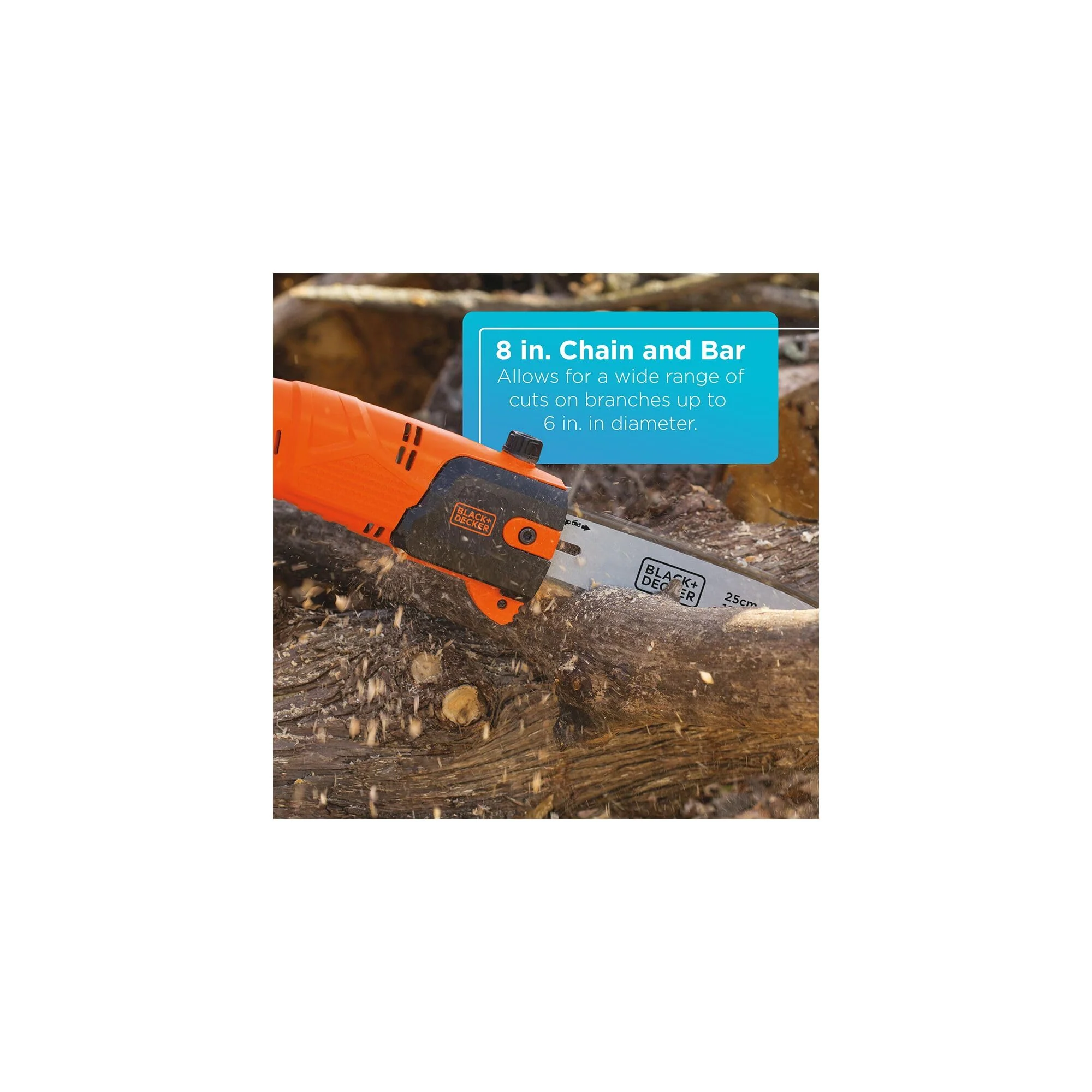 BLACK+DECKER Cordless 8 Inch 20V Max Pole Saw - UZIS Sports