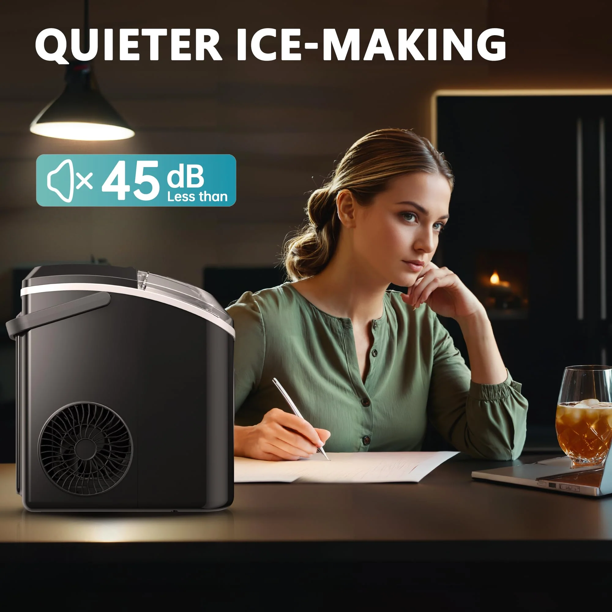 EUHOMY Nugget Ice Maker Countertop with Handle - UZIS Sports