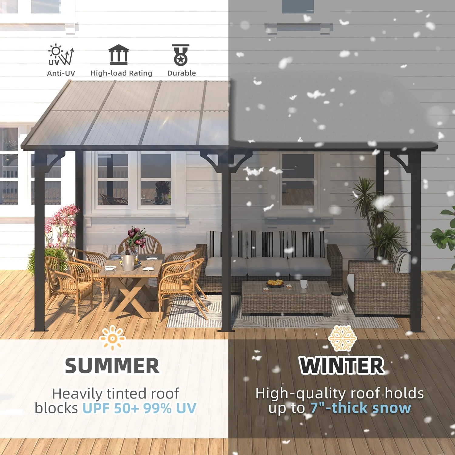 AECOJOY 14' x 10' Gazebo for Patio with Roof - UZIS Sports