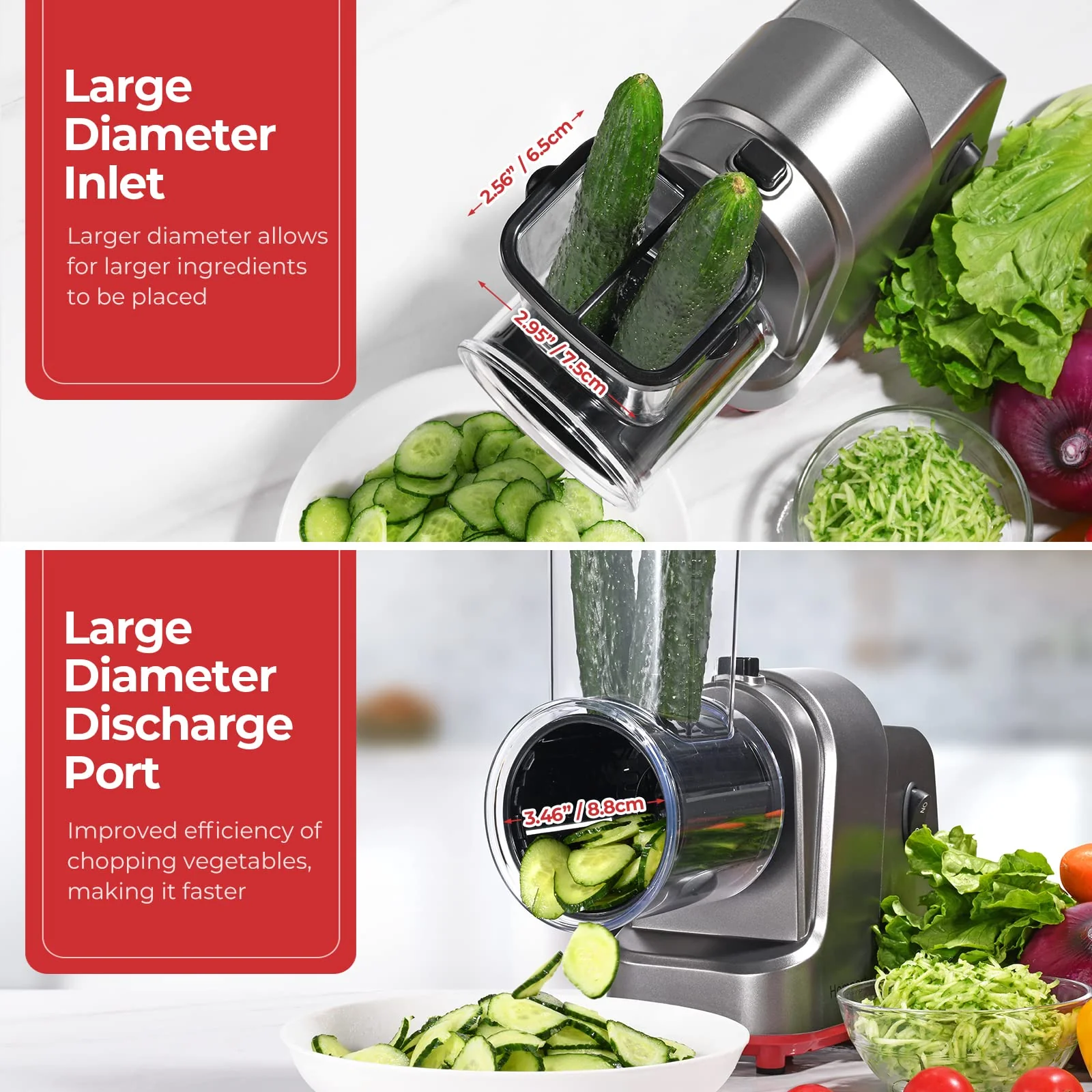 Homparty Electric Cheese Grater, 250W Electric Slicer Shredder - UZIS Sports