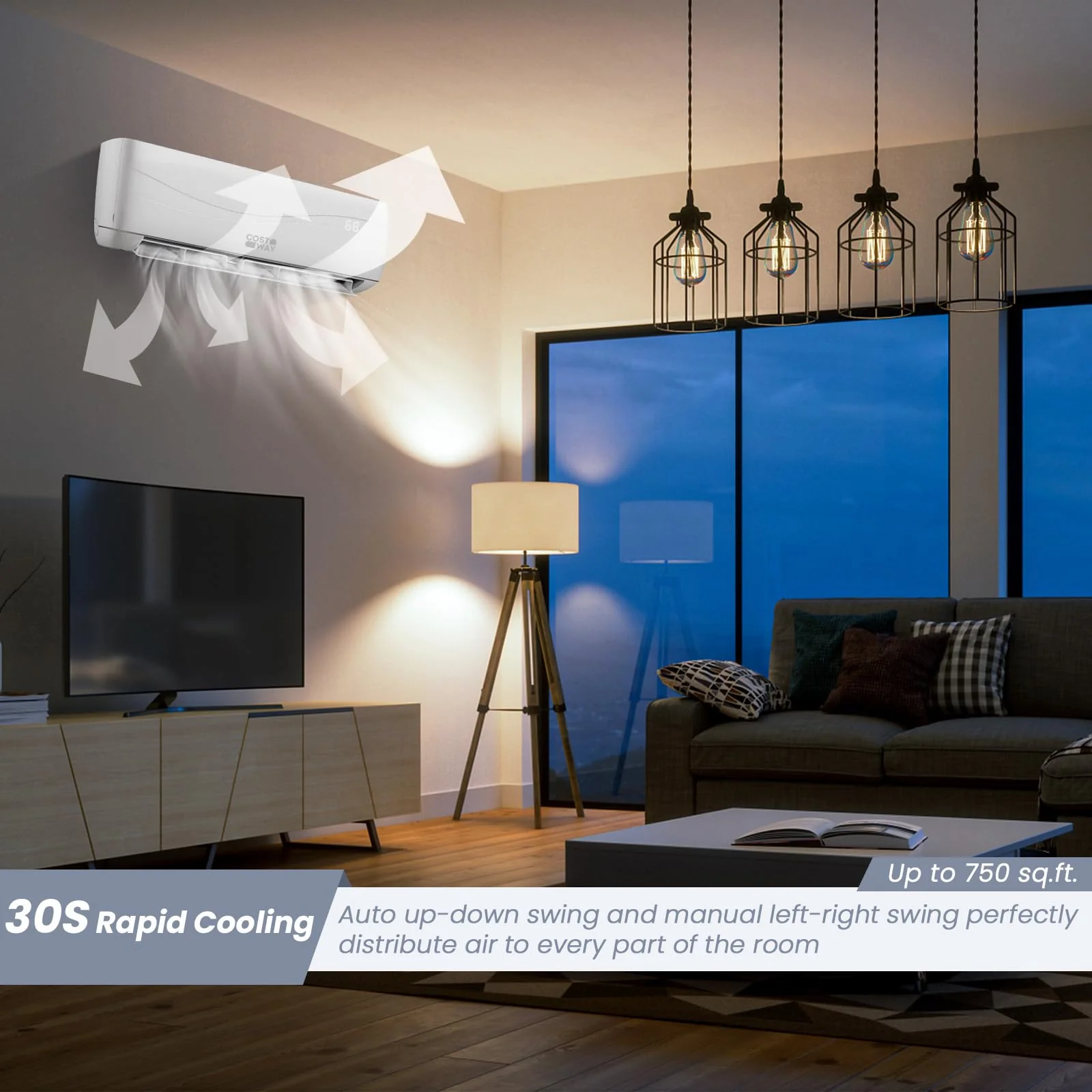 COSTWAY 12000BTU Mini Split Air Conditioner& Heater - UZIS Sports