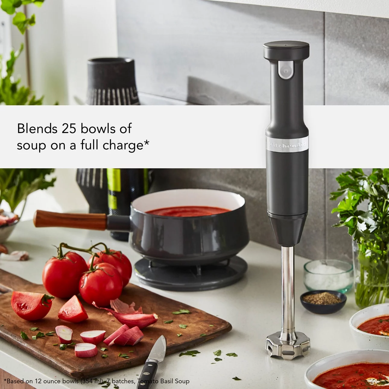 KitchenAid Cordless Variable Speed Hand Blender with Chopper and Whisk Attachment, Charcoal Grey, KHBBV83 - UZIS Sports