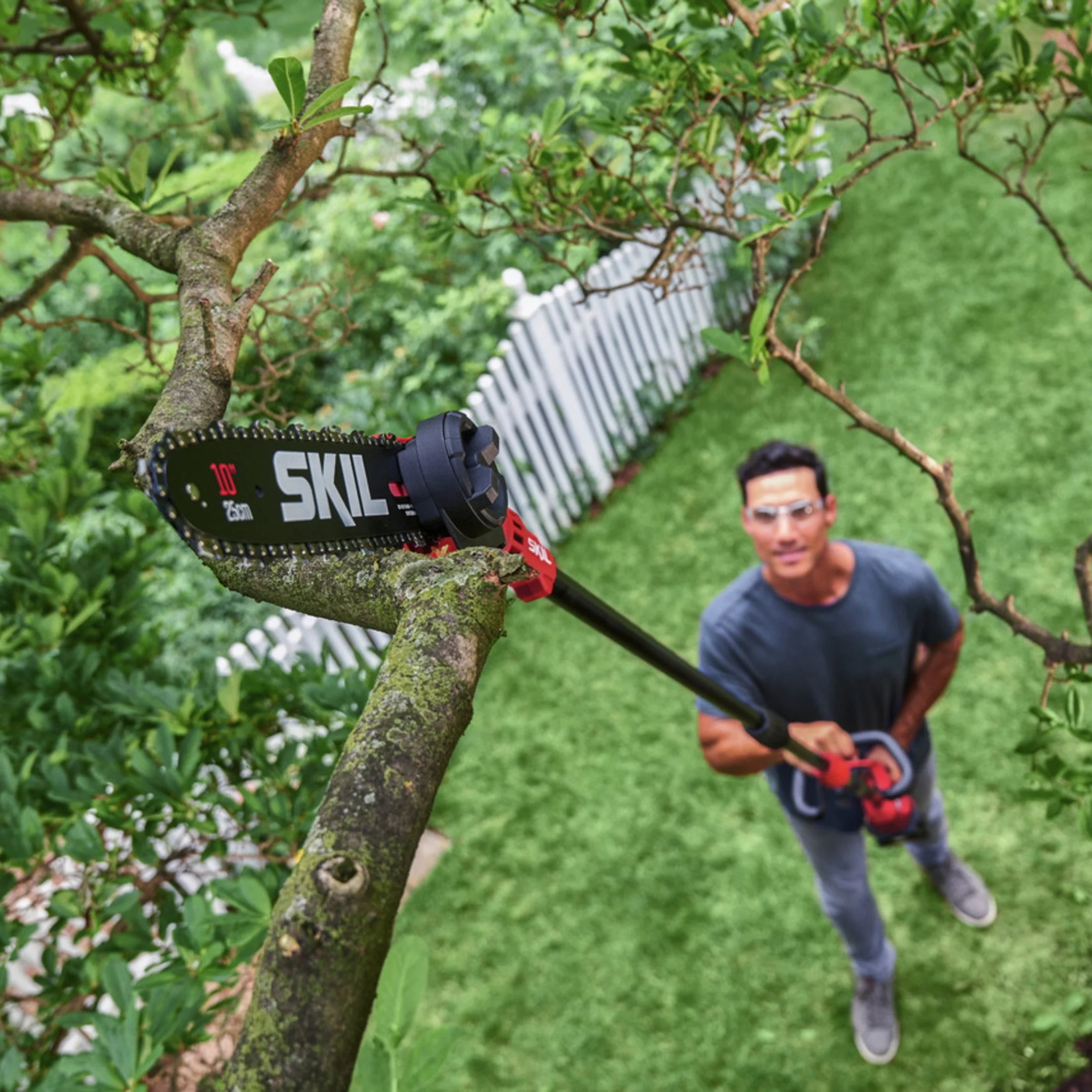 SKIL PS4561C-10 PWR CORE 40 Brushless 40V 10Ft. Long 10-in. Pole Saw Kit w/2.5Ah Battery & Charger - UZIS Sports