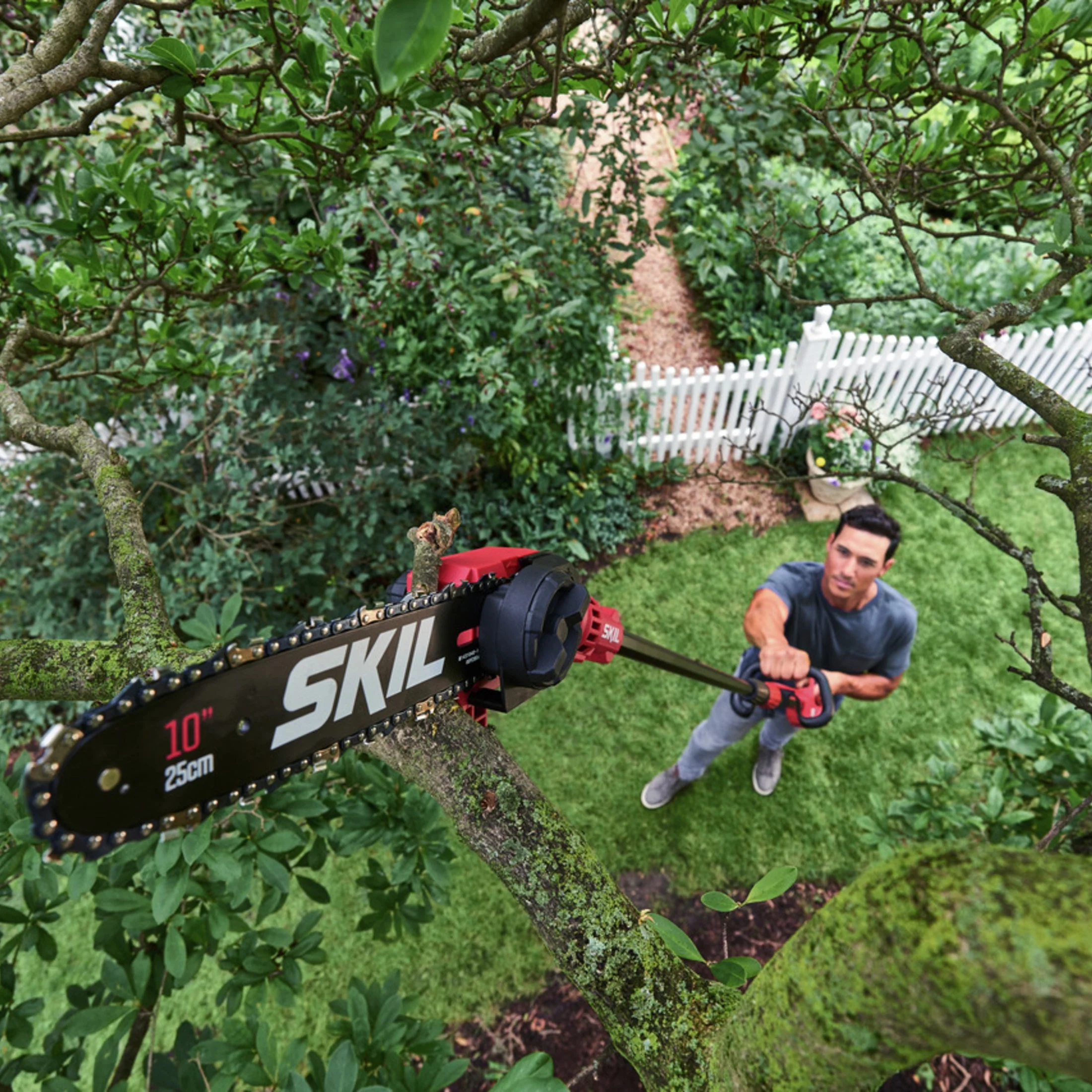 SKIL PS4561C-10 PWR CORE 40 Brushless 40V 10Ft. Long 10-in. Pole Saw Kit w/2.5Ah Battery & Charger - UZIS Sports