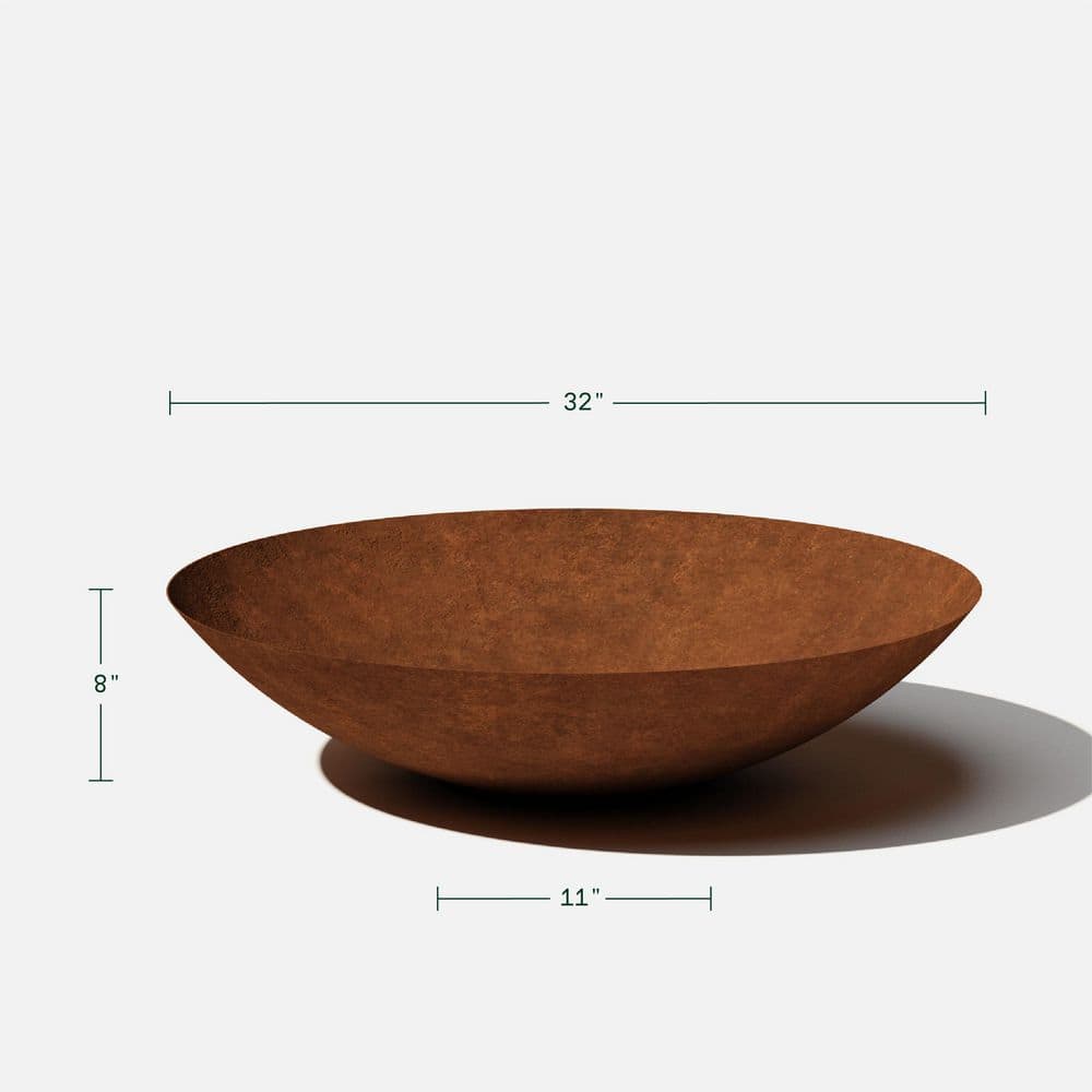 Veradek Rust Bowl 32 in. Corten Steel Metal Round Planter RBV32RS - UZIS Sports