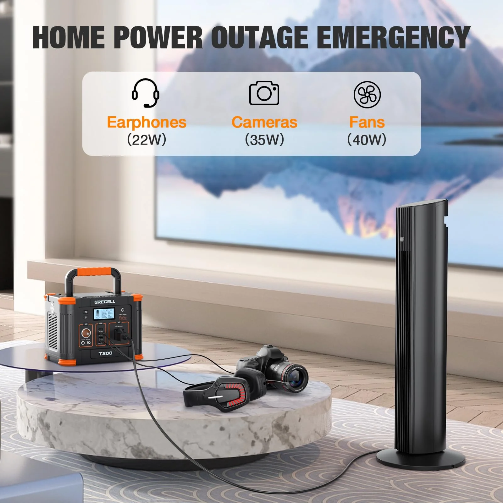 Portable Power Station 300W, GRECELL 288Wh Solar Generator - UZIS Sports