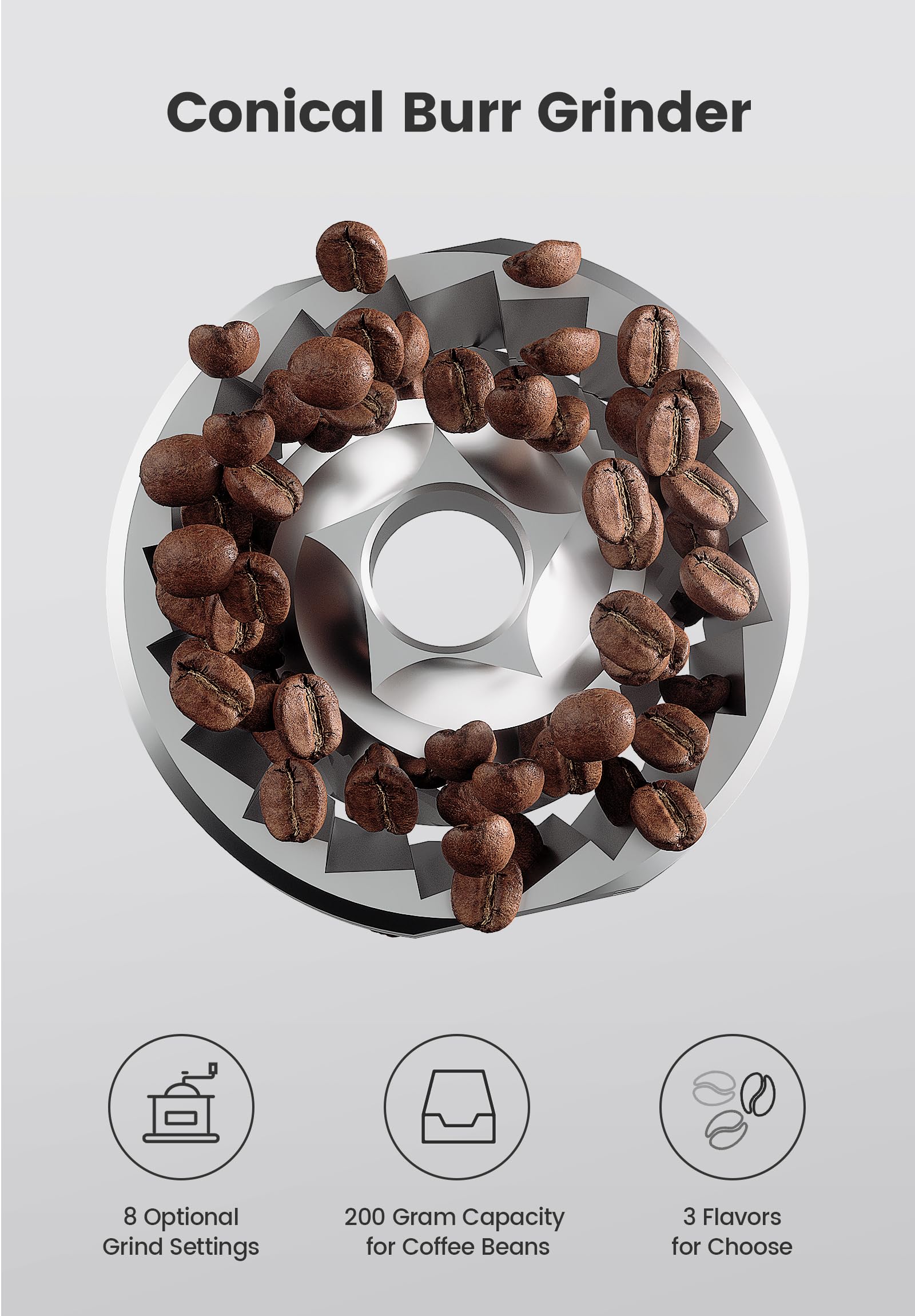 Gevi 10-Cup Coffee Maker with Built-in Grinder - UZIS Sports